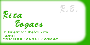 rita bogacs business card